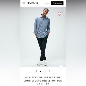 Ministry of Supply Long Sleeve Blue Dress Shirt